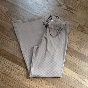 HDYWT Ribbed Drawstring Lounge Pants - Taupe